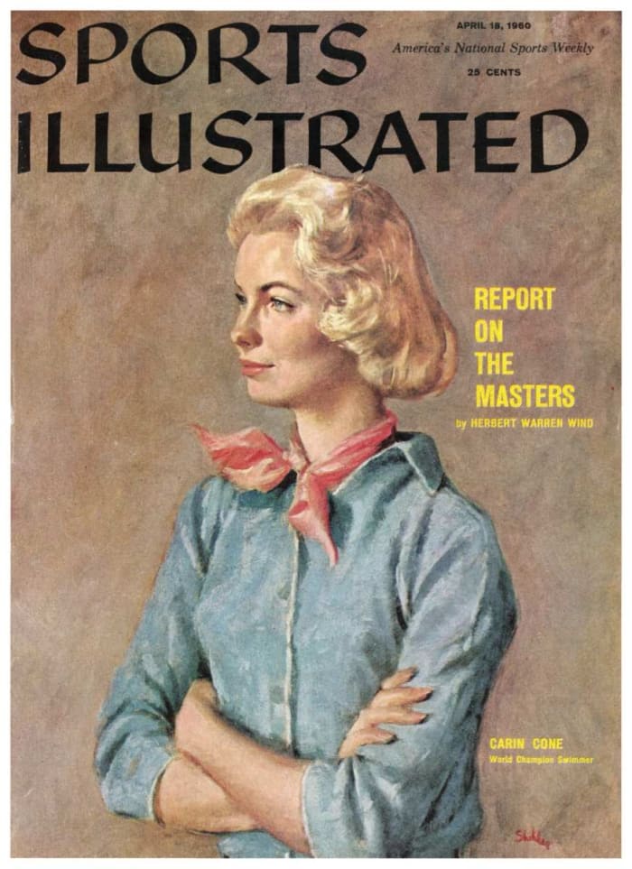 Painting of swimming Carin Cone on the cover of Sports Illustrated in 1960